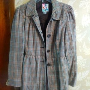 Roxy plaid coat jacket tan